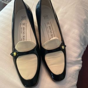Bruno Magli made in Italy black and white patent